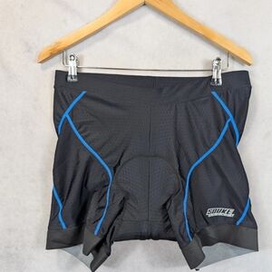 Souke Cycling Padded Bike Shorts in Black with Blue Trim
